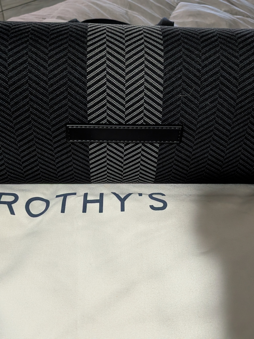 Rothy's Black Chevron Weekender Bag - Picture 3 of 5